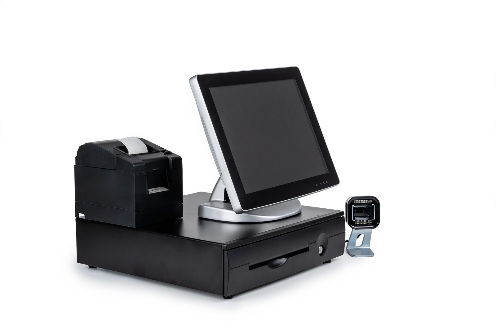 Point of sale system isolated on white