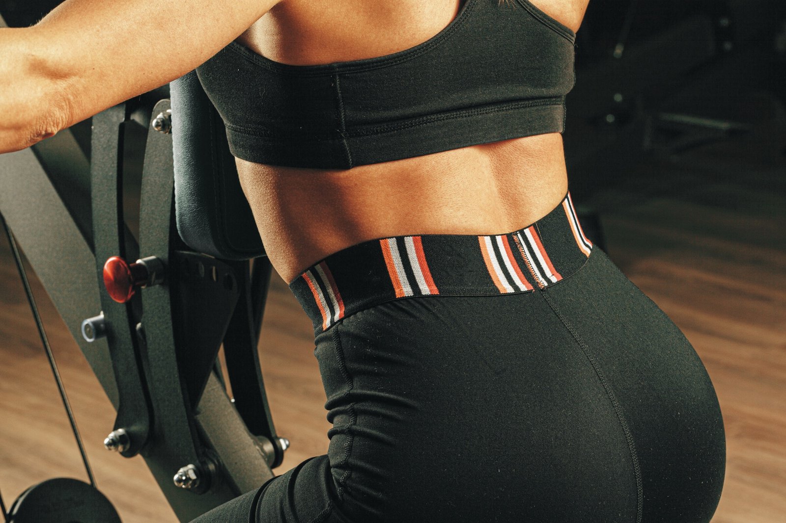 Cropped image of a woman training in a gym